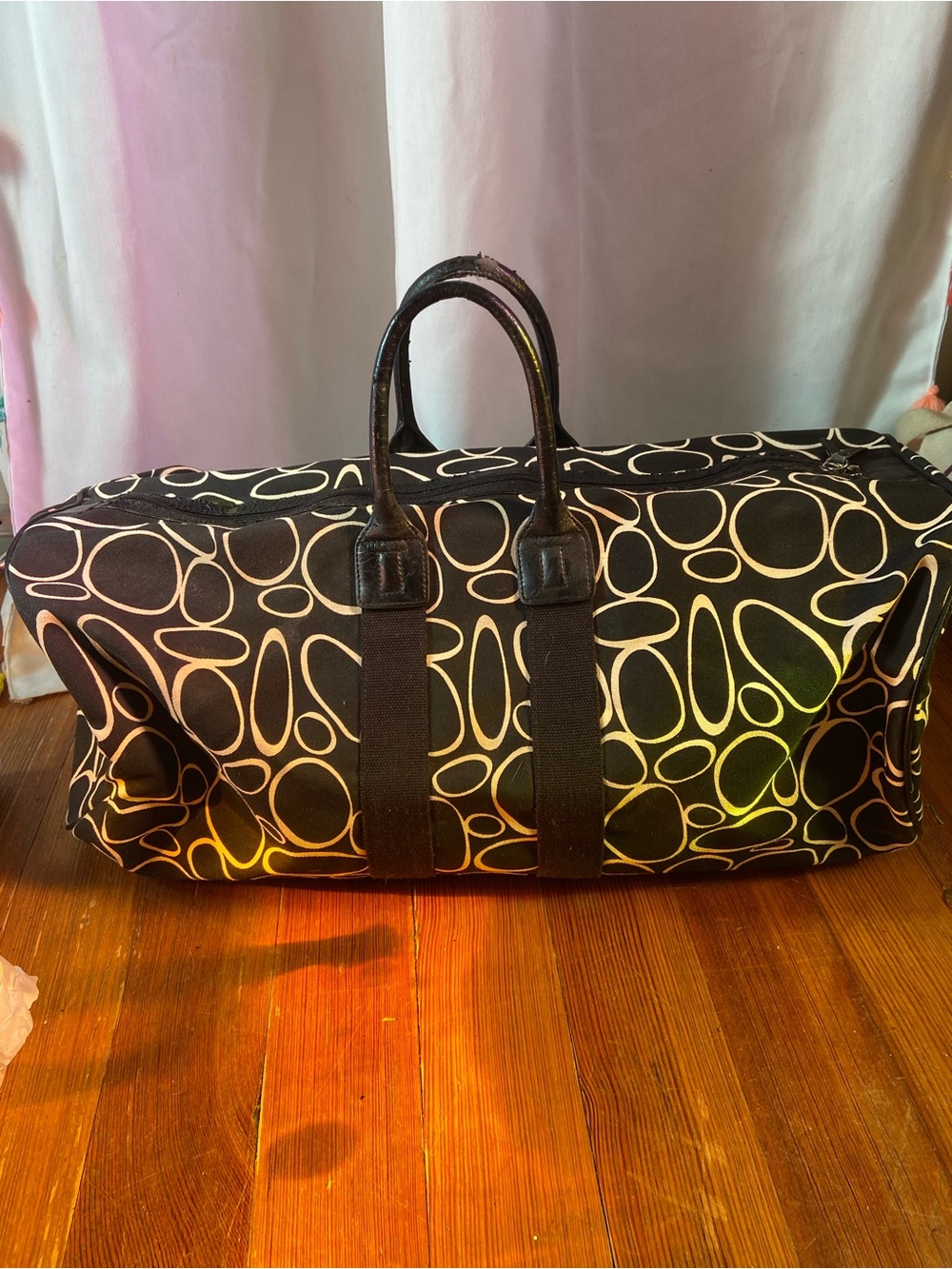Angela Adams Organic Patterned Weekend Duffel Bag with White Loop Design